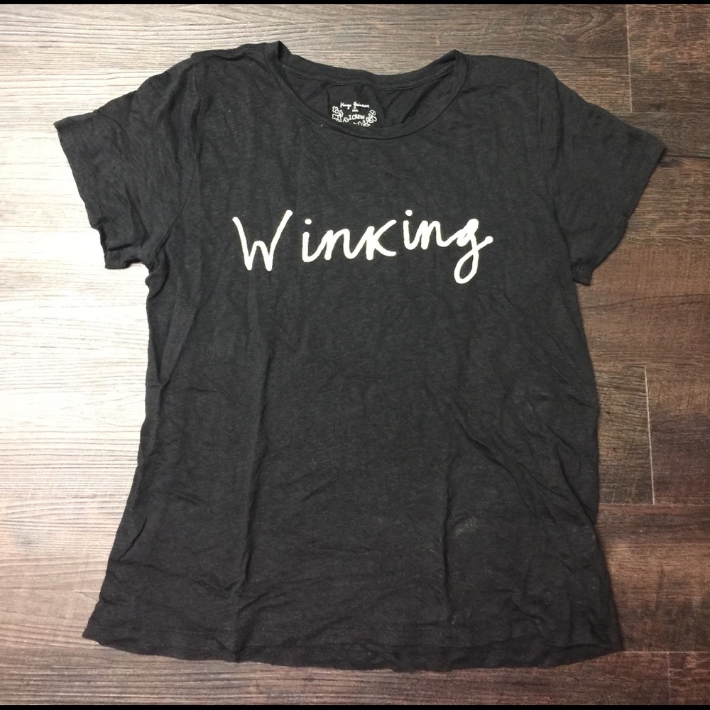 J crew linen winking tee