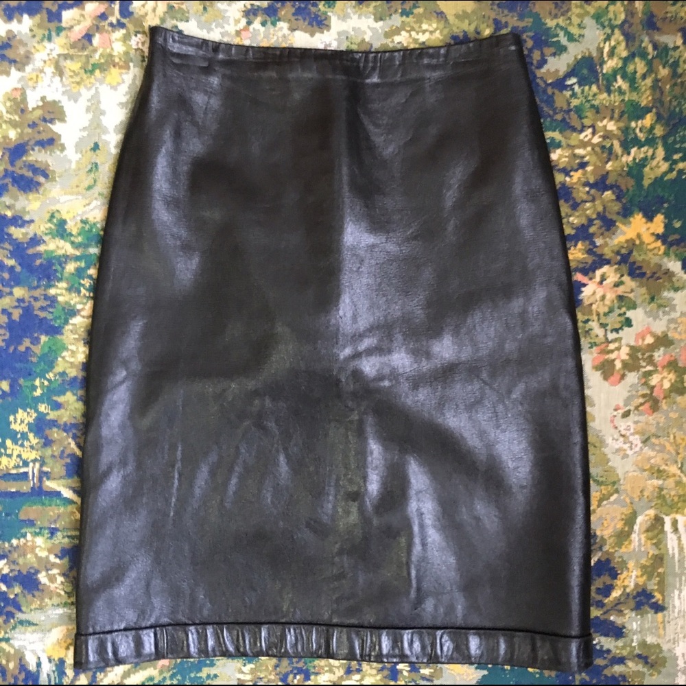 XS 90s Ann Demeulmeester Lambs Leather Mini Skirt