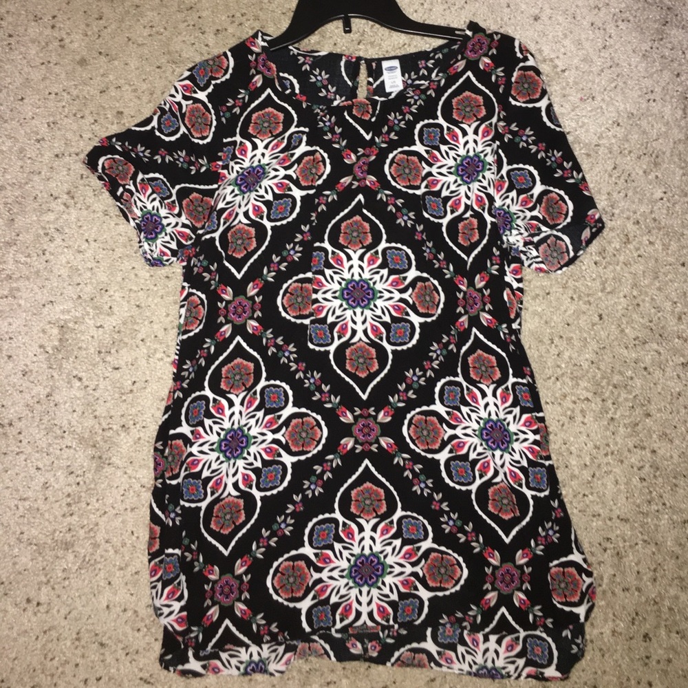 Black flowered shirt