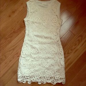 Ivory mini lace dress