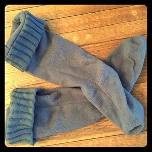 Grey Fleece/ Cable-knit Welly Socks