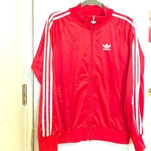Adidas Classic Red Zip Track Jacket - size Large
