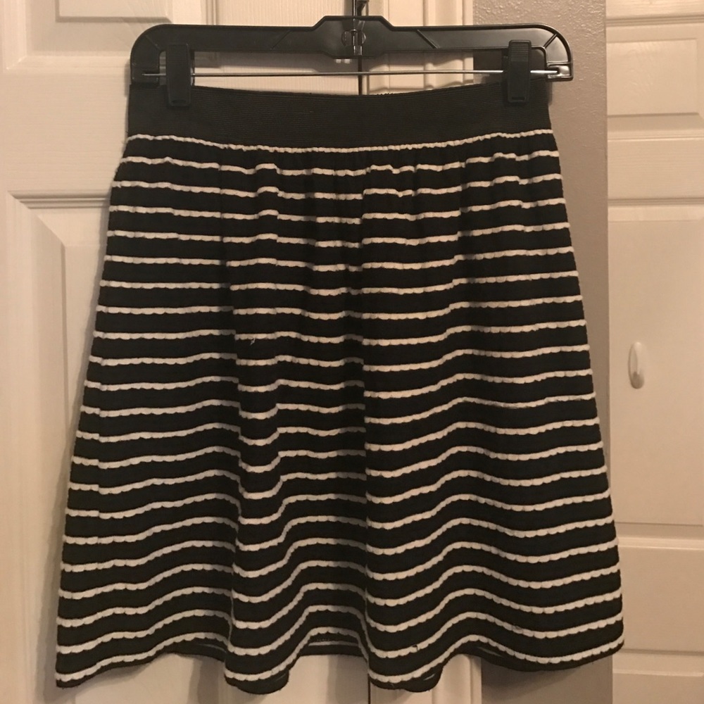 Black and white striped skirt