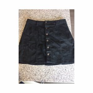 Black denim skirt