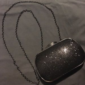 Black sequined clutch