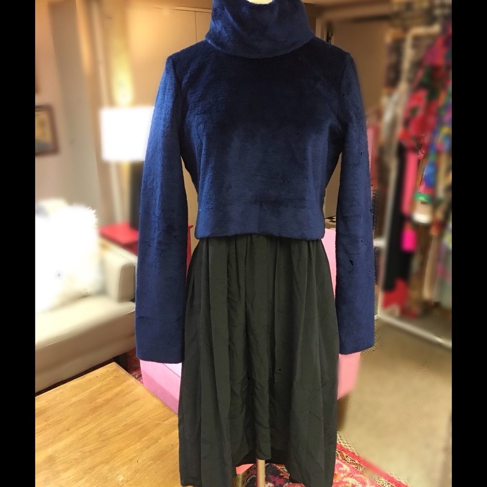 Velvet navy turtleneck