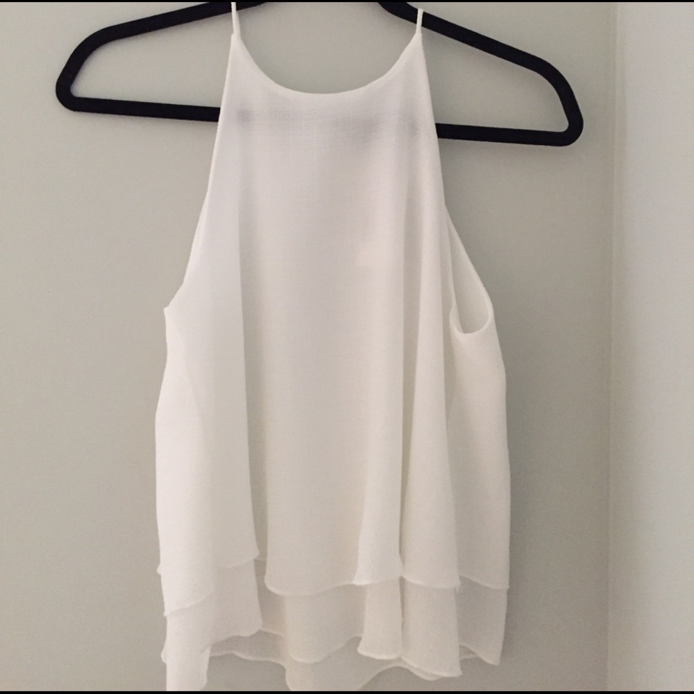 white double layer tank top