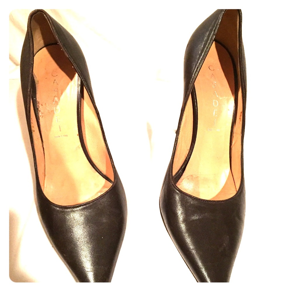 Casadei leather point toe pumps
