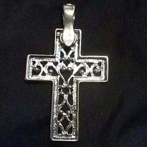 Jewelry - Sterling silver cross pendent with cz's Jewelry - Sterling silver cross pendent with cz's