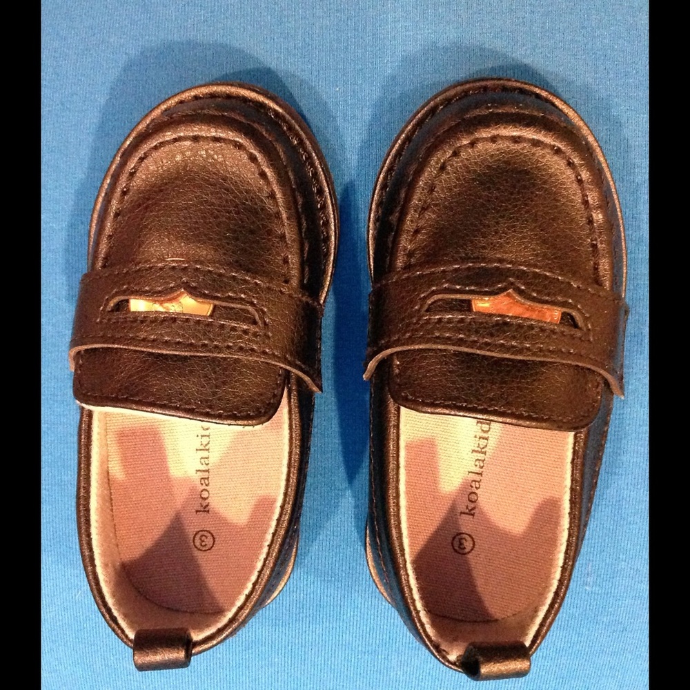 Koala Kids Black Penny Loafers