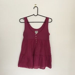 Converse babydoll top, maroon, size S