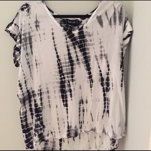 black and white tie-dye tee