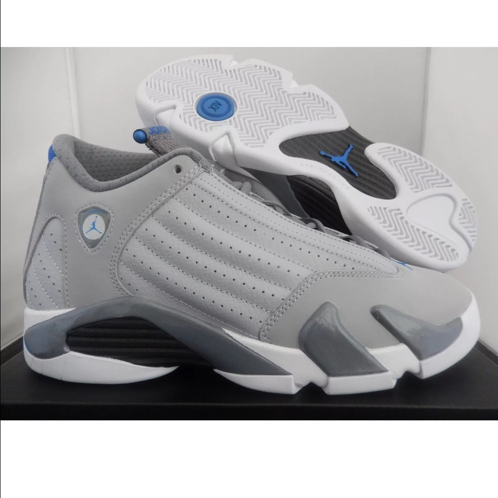Jordan 14s grey and blue