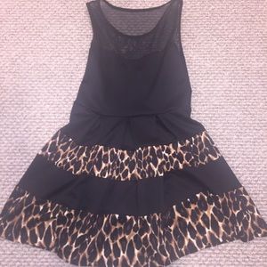 Black and Cheetah Print Dress