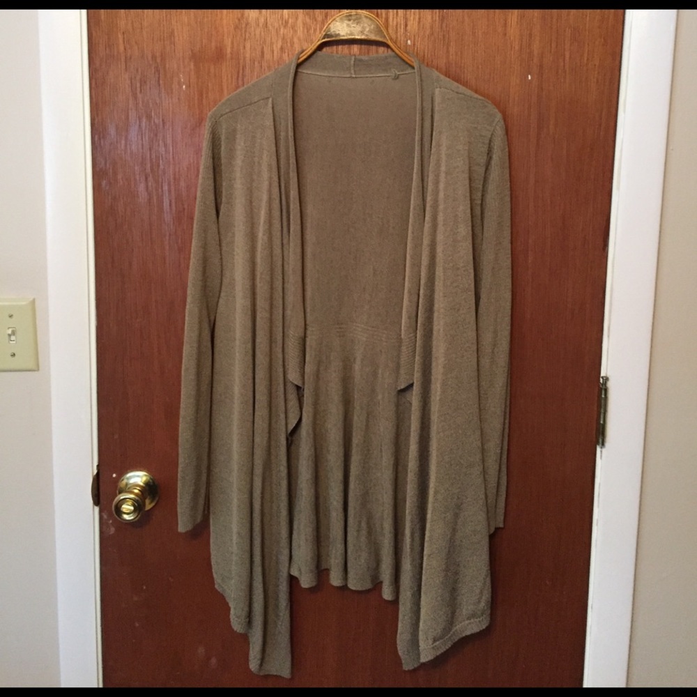 Greenish-beige Drape Cardigan