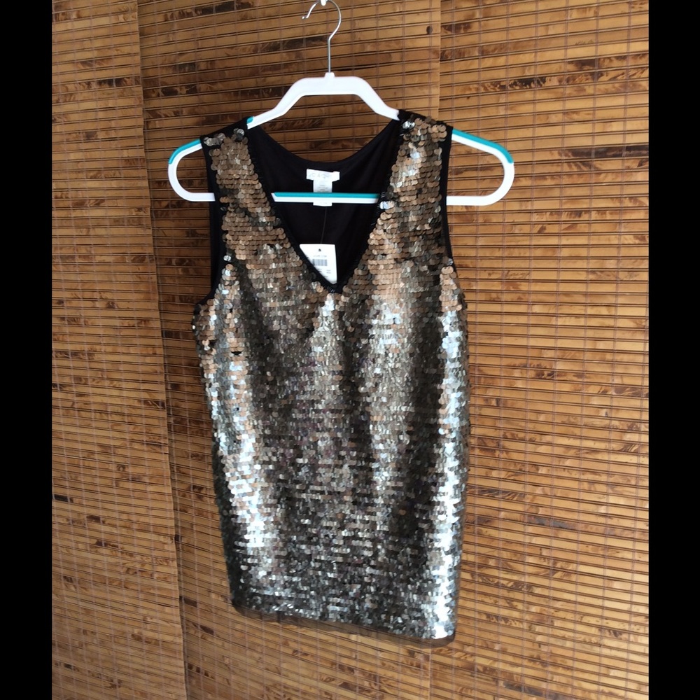 Cache sequin v neck top NWT Sale👠