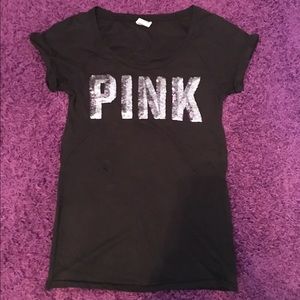 Black short sleeved PINK tee