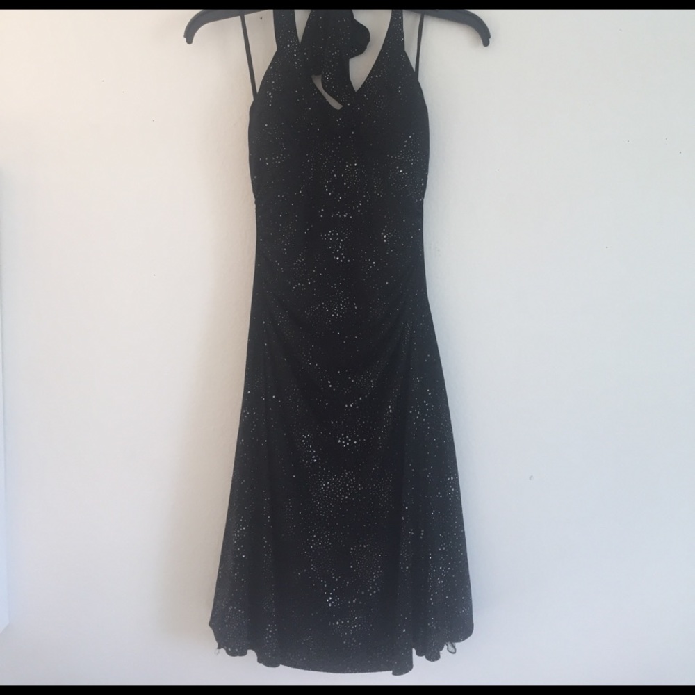 Sparkly Black Halter Dress