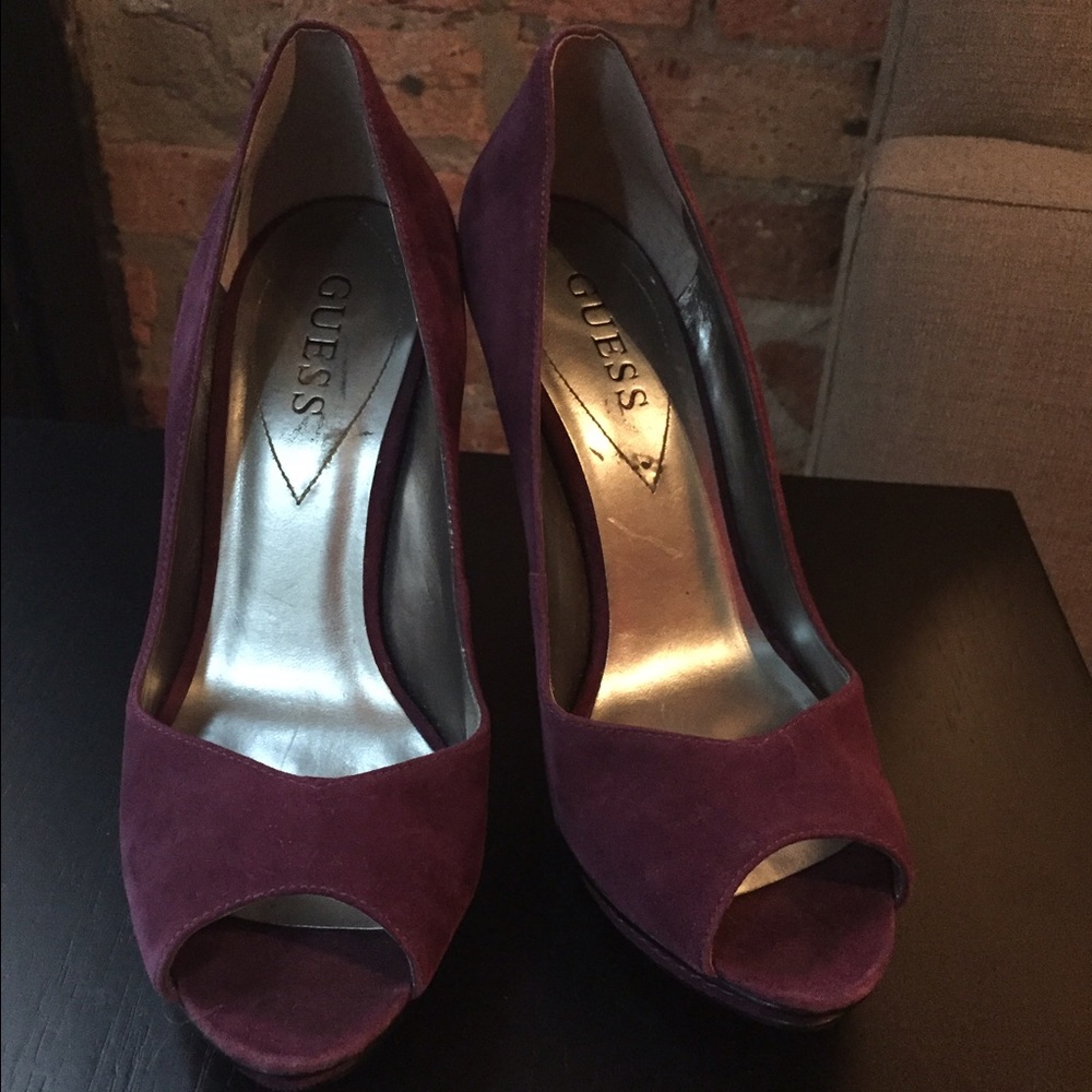 Guess Peep Toe Platform Pumps