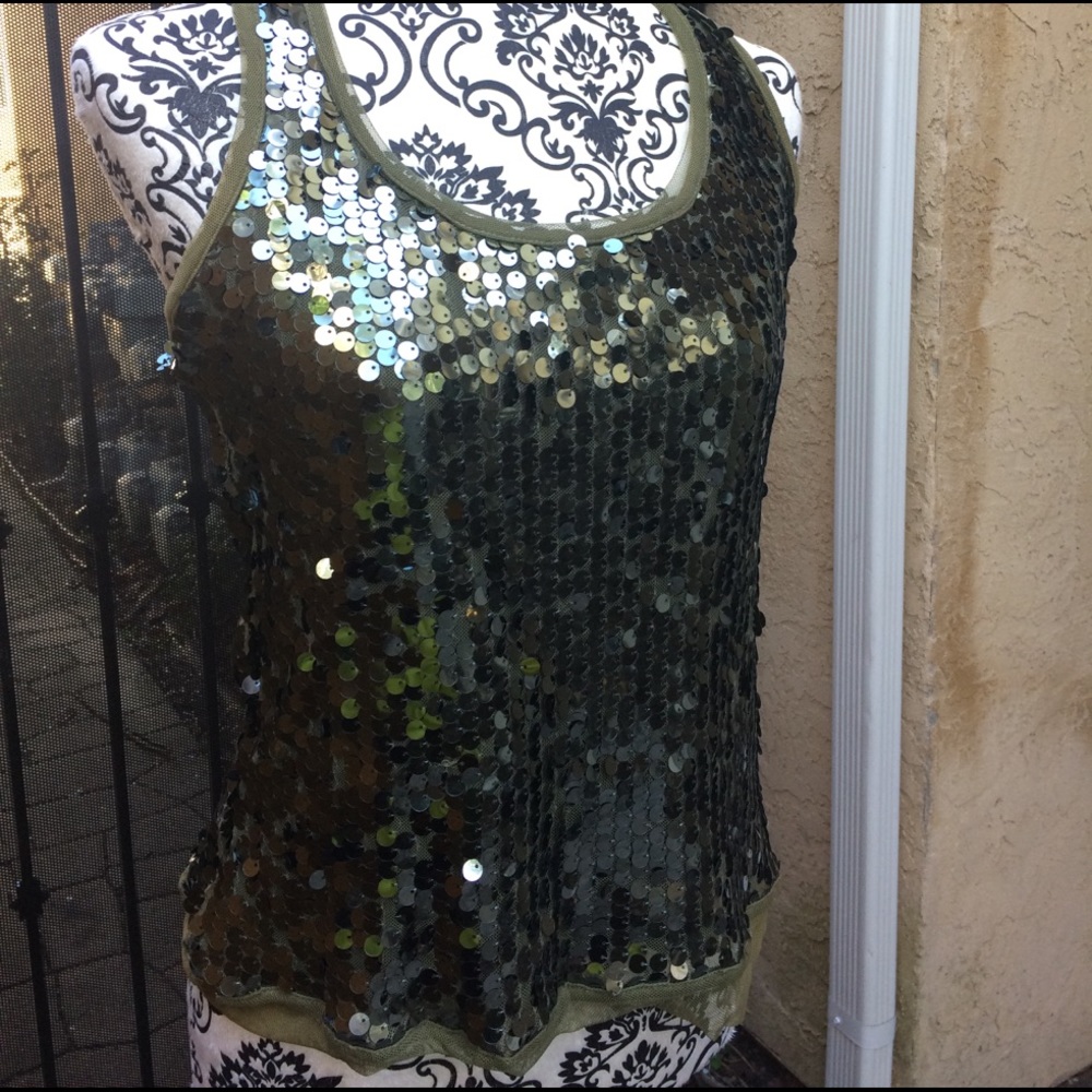Charlotte Russe sequined green tank