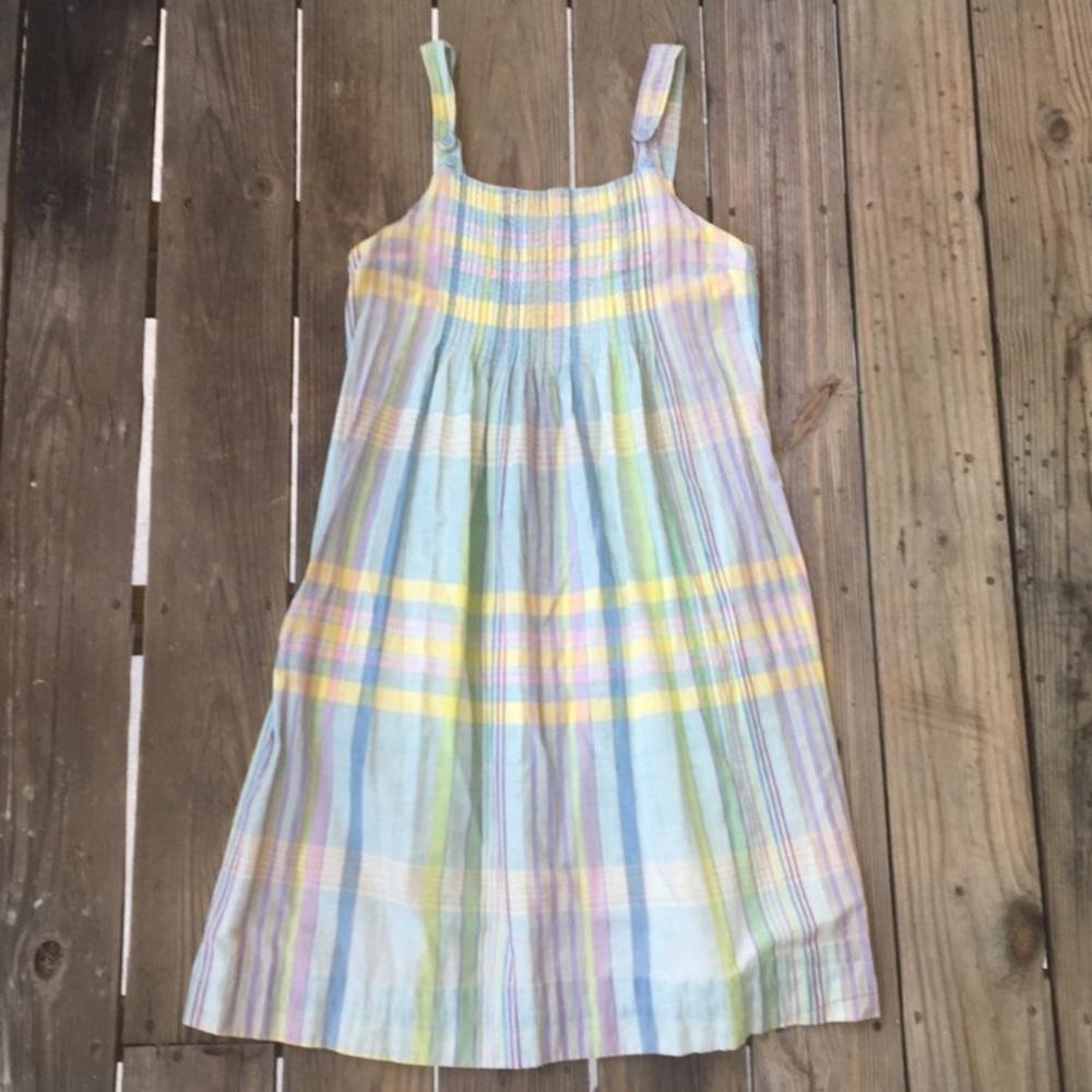 Vintage Pastel Plaid Overall Dress