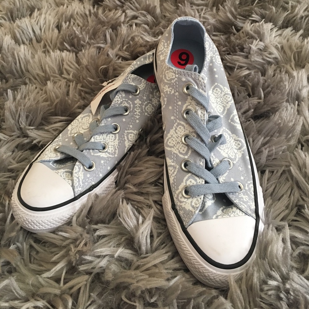 Blue/Gray Patterned Converse