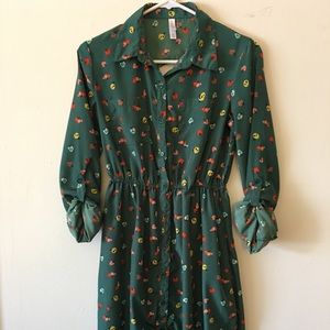 Long sleeve button down dress