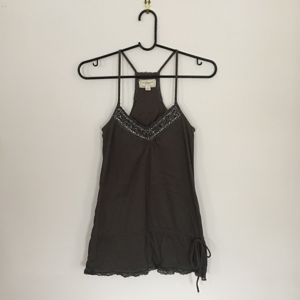 Abercrombie & Fitch beaded top, brown, S