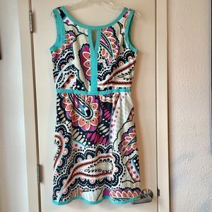 Miss Sixty Dress, Size 6, pink orange teal pattern