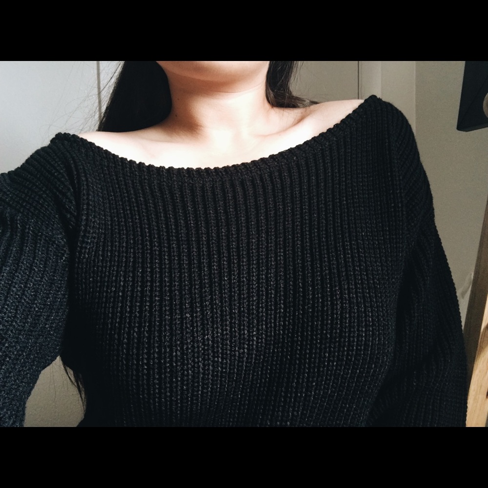Off Shoulder Knit Sweater