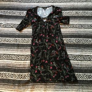 TOP SHOP Floral lace-up stretchy dress