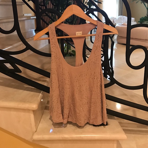 Pink Crop Top with Jeweled Embellishment - size S - Picture 1 of 4