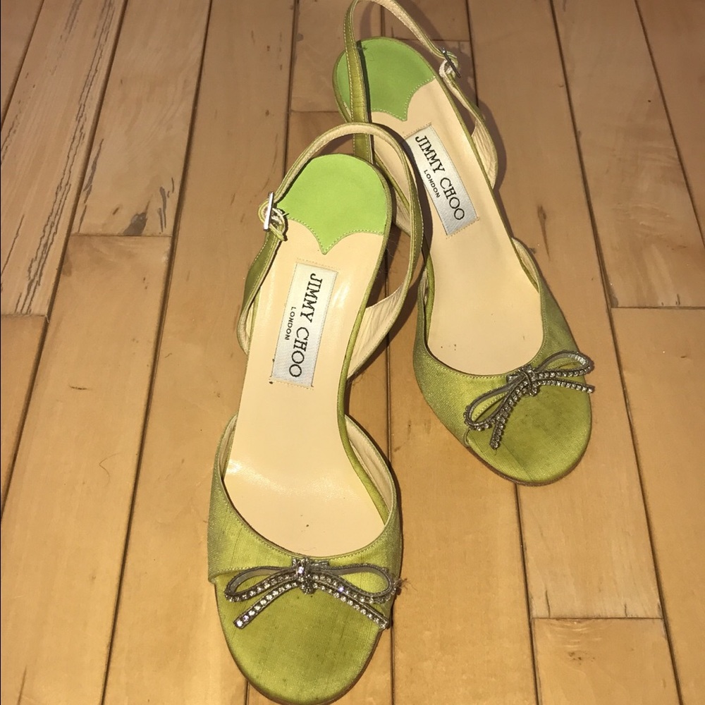 Gorgeous Jimmy Choo Sandals w/ Swarovski bows