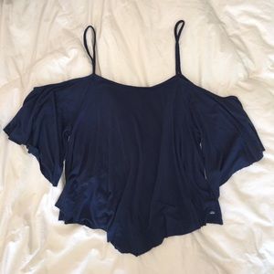 American Eagle Navy Blue Off the Shoulder Top