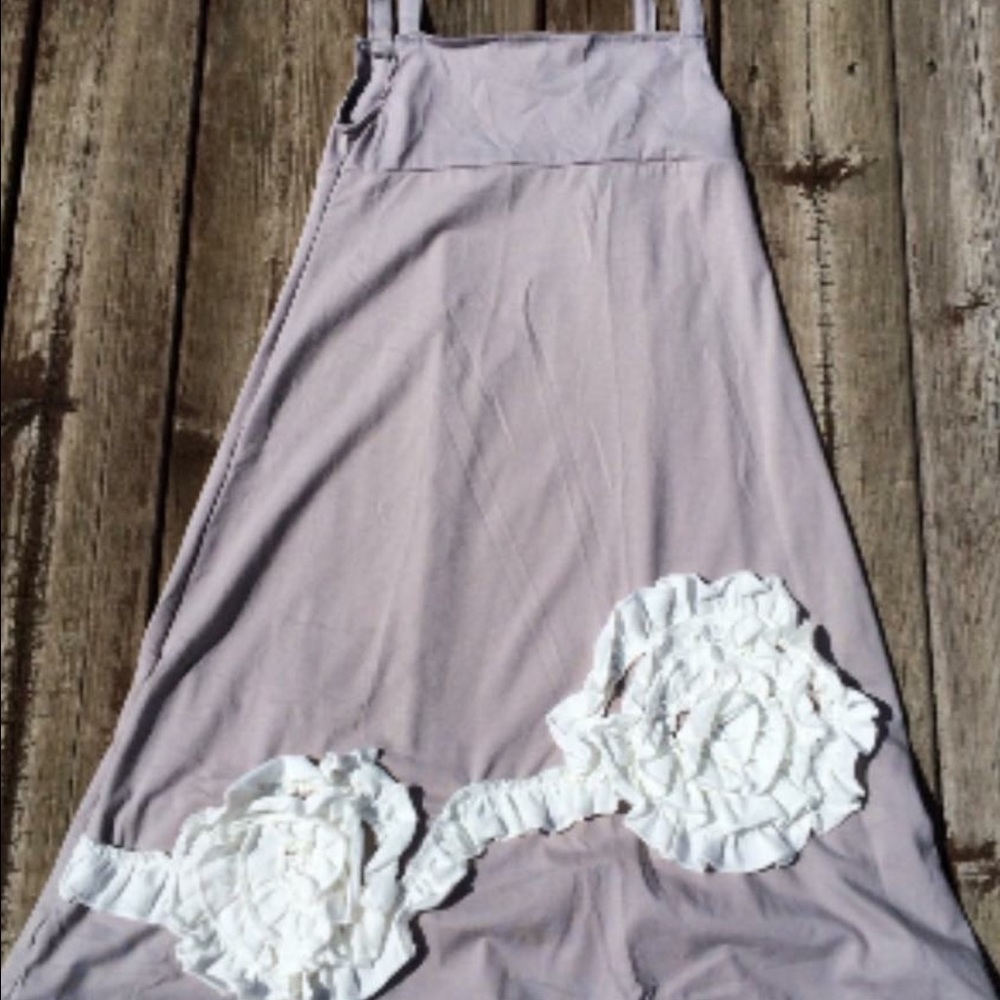 Gray and white floral Maxi