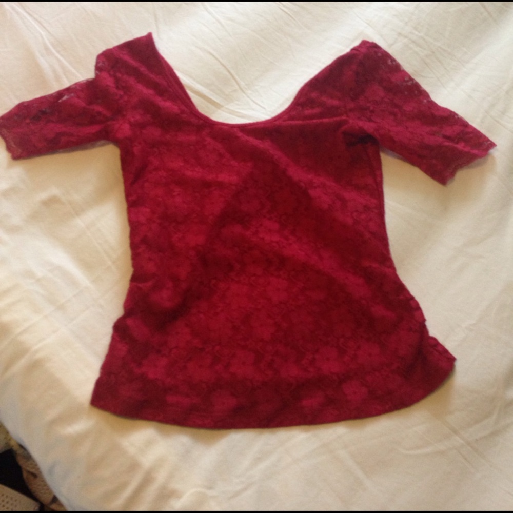 Lacy red top