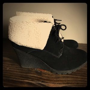 Black MIA Boot Wedges