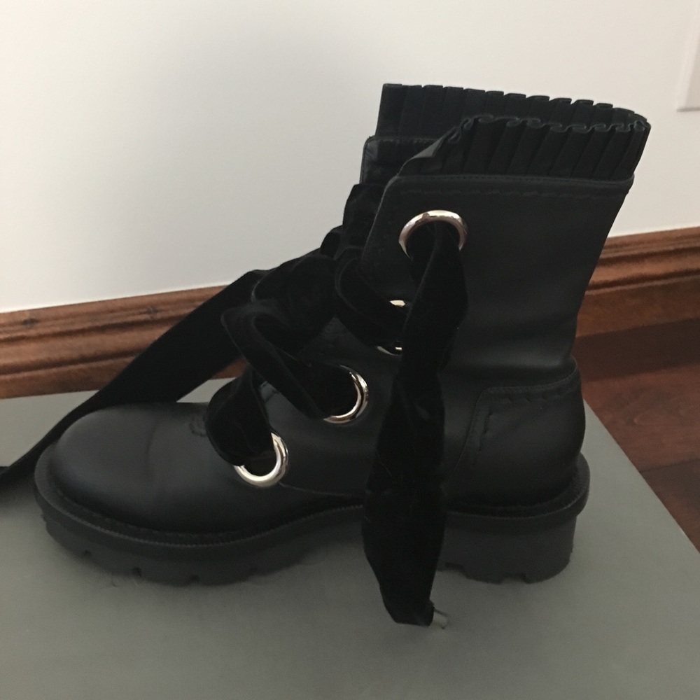McQueen boots with velvet laces