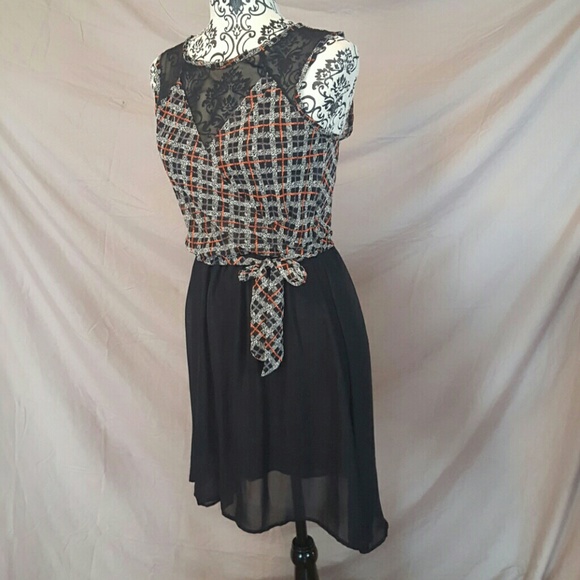 Plaid Print Wrap High Low Dress - Picture 3 of 8