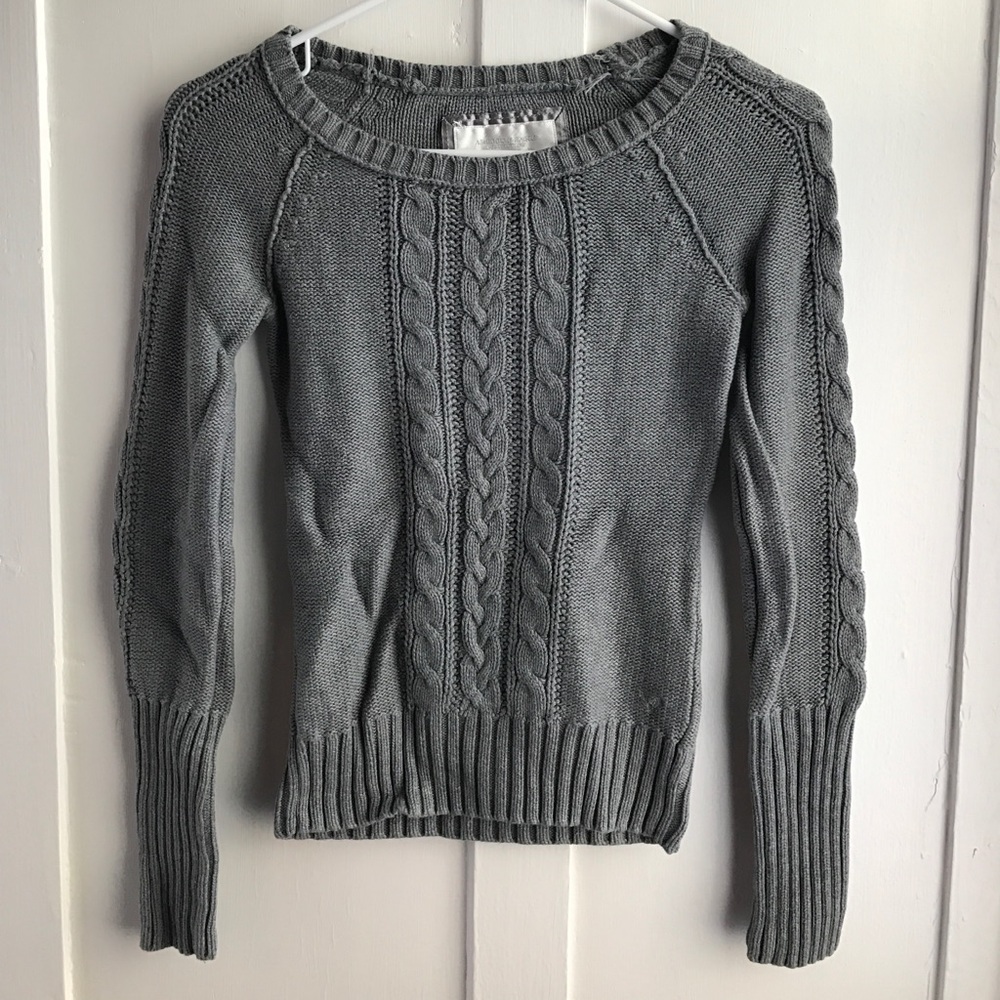 Grey Cable Knit Sweater