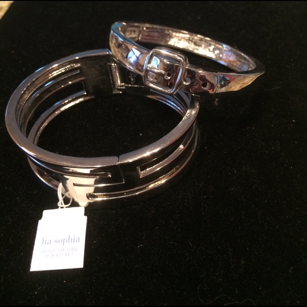 Lia Sophia Silver stretch bracelets.