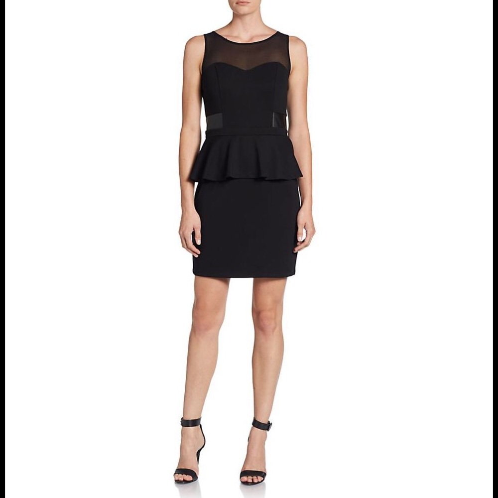 ⚡️SALE⚡️Kensie Black Peplum Illusion Dress