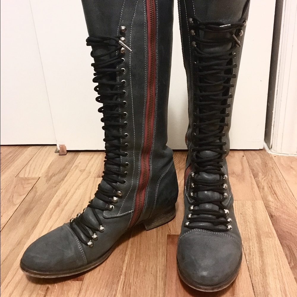 Steve Madden Perrin Lace Up Tall Combat Boot Sz 10