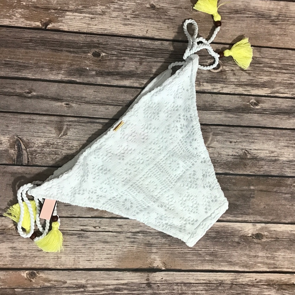 VS String Bikini Bottom Tassel Swim Crochet White - Picture 4 of 4