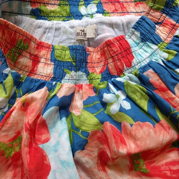 Hollister Floral White Point Blue Casual Skirt - Picture 5 of 5