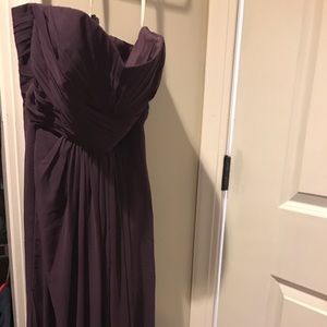 David's Bridal Strapless Crinkle Chiffon Dress