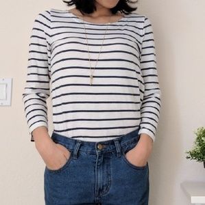 J crew striped black and white tee