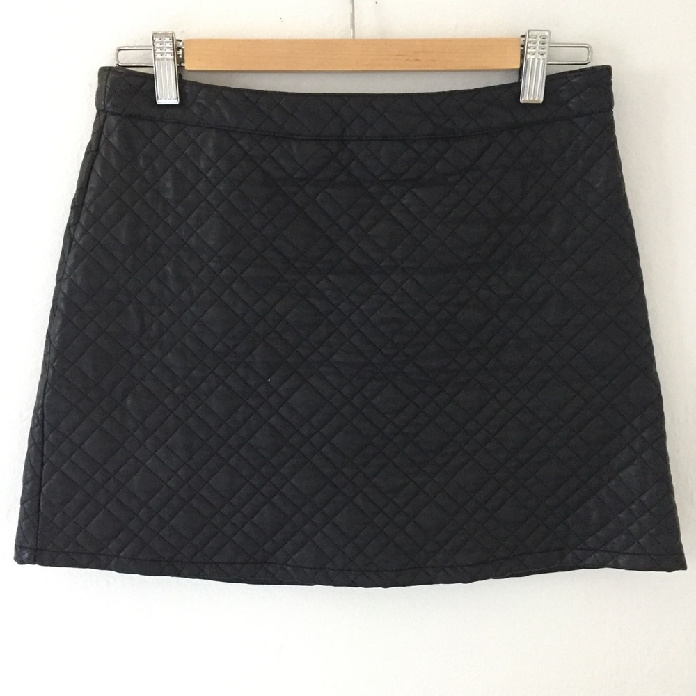 Black Moto Faux Leather Skirt