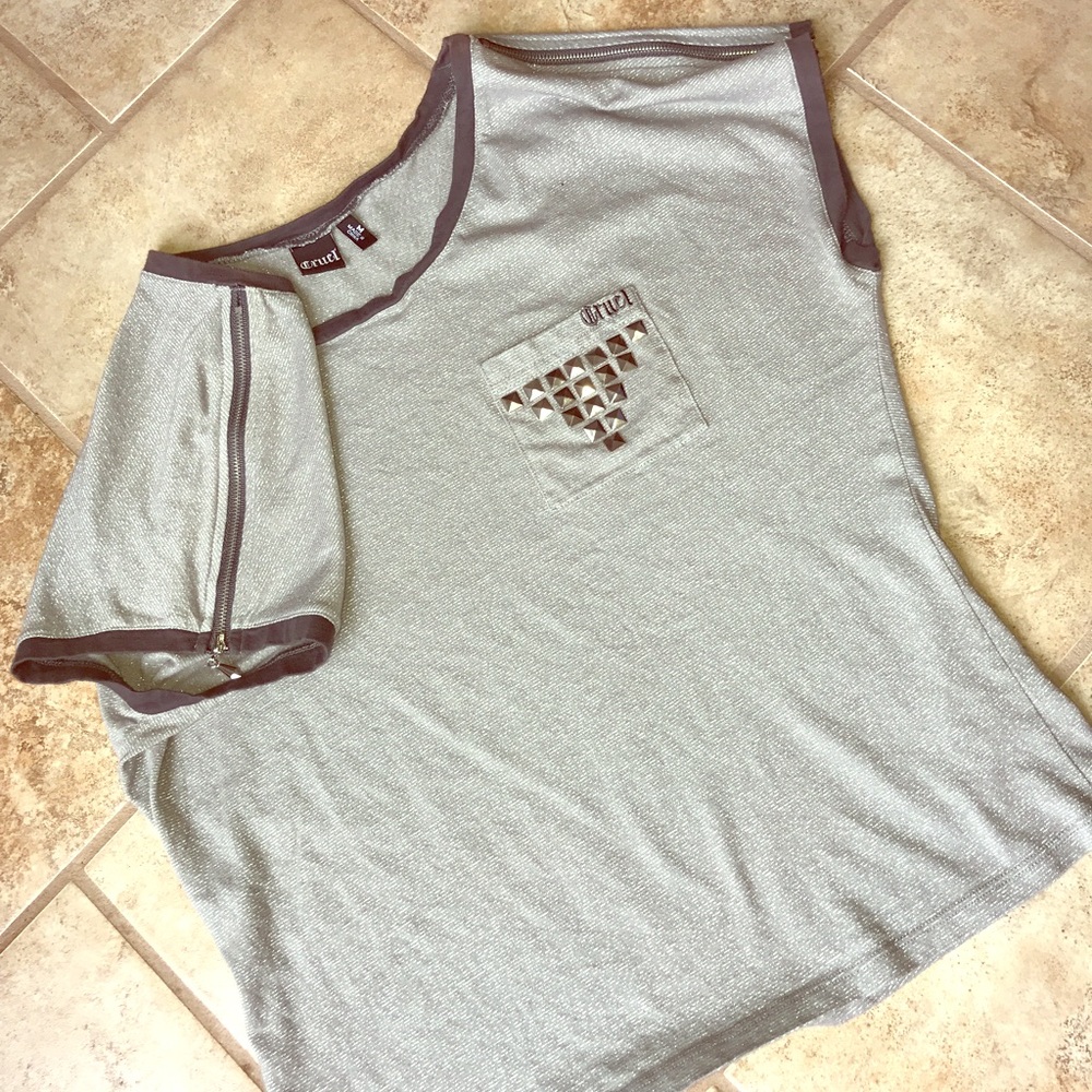 Cruel Girl sparkle metallic blend tee