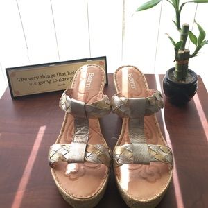 EUC Børn metallic sandals with rattan platform